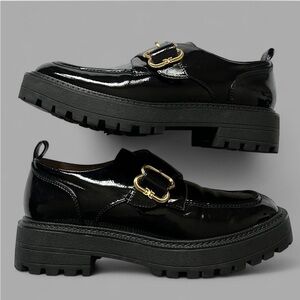 Sam Edelman Women’s Lora Platform Patent Leather Buckled Loafers. Size 9 1/2.